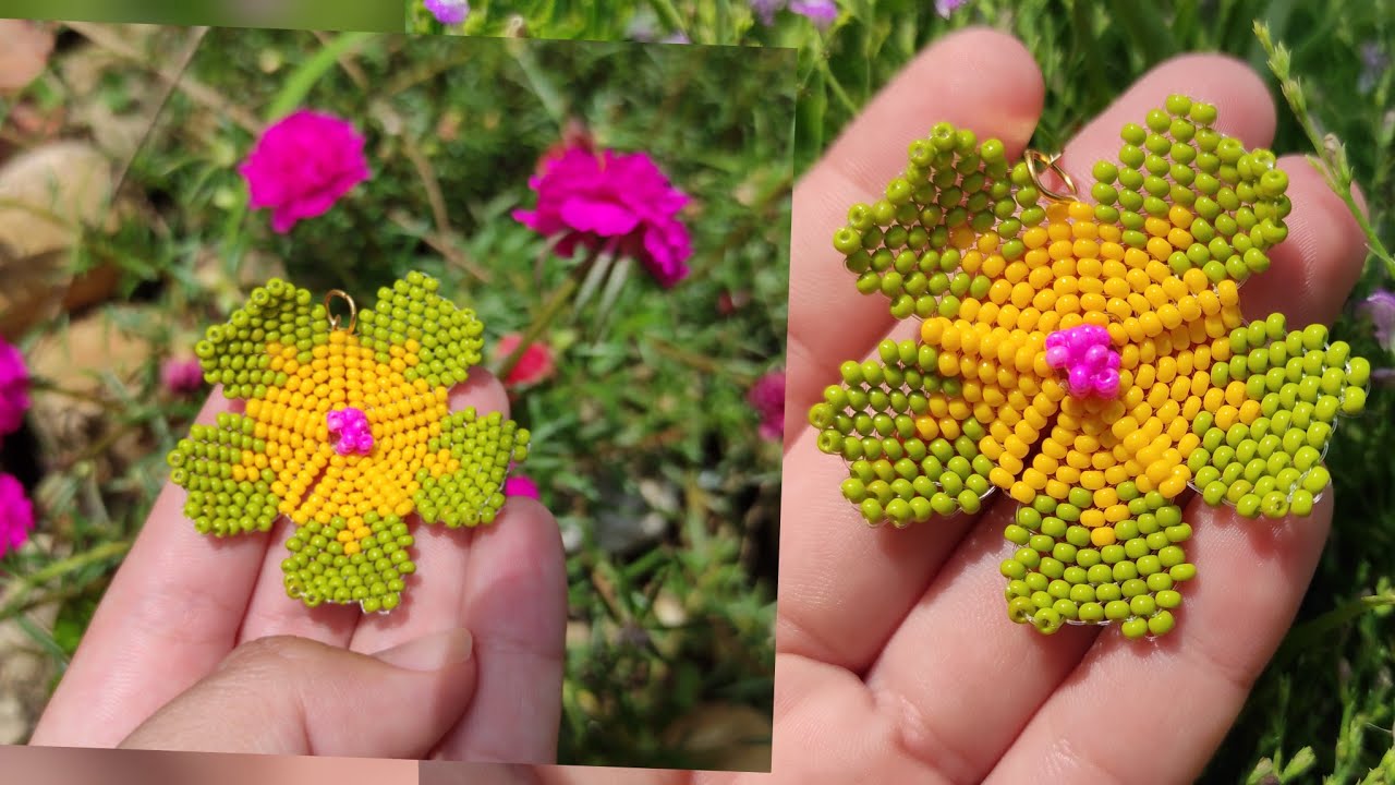 🔴FLOR DE 5 PÉTALOS EN MOSTACILLA/ BISUTERÍA EN MOSTACILLA