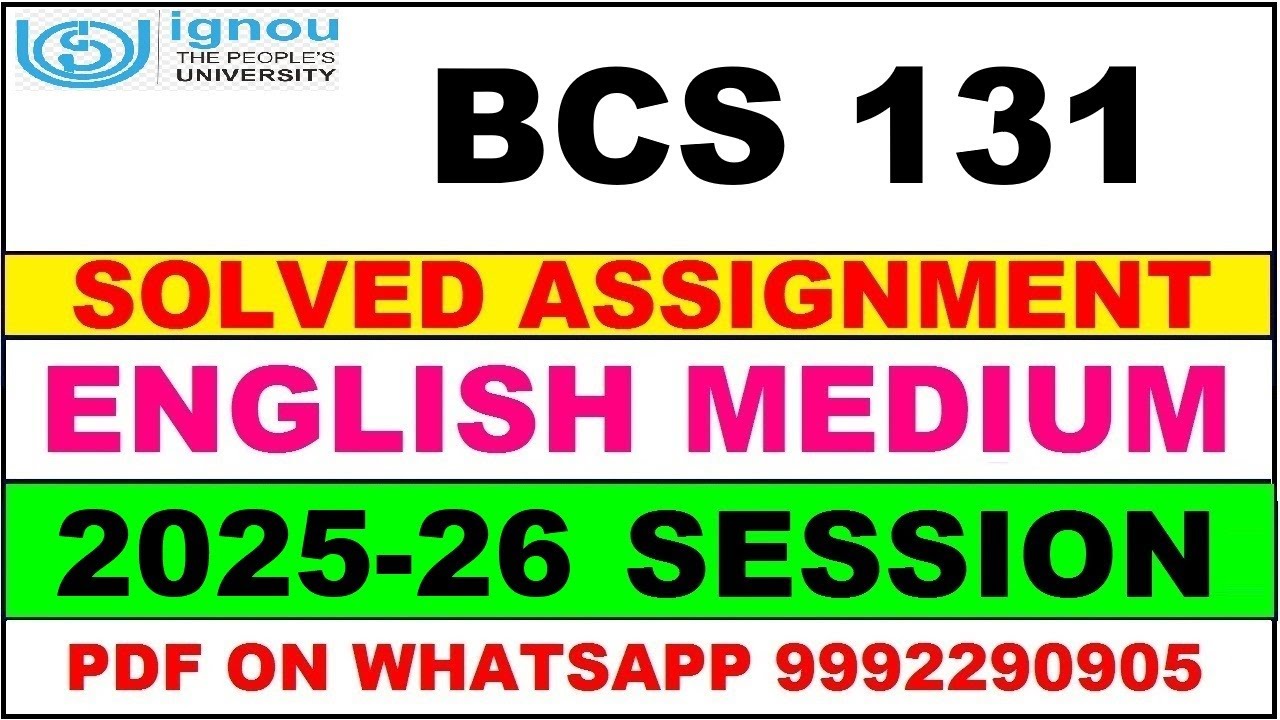 BCS 131 solved assignment 2025-26 in English || bcs 131 solved assignment 2026 || bcs131 2025-26