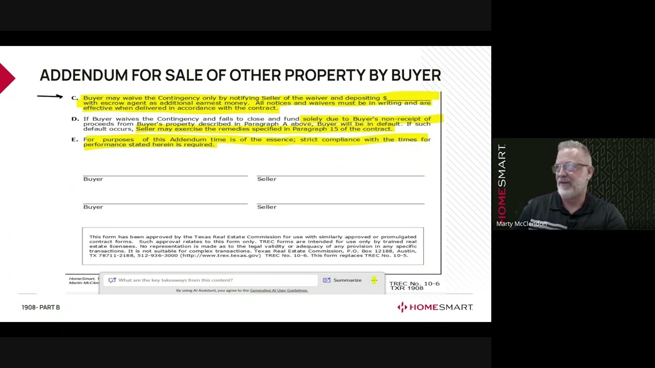 FORMS FRIDAY  - BACK UP ADDENDUM AND THE HOME SALE CONTINGENCY ADDENDUM