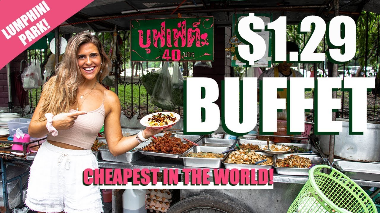 CHEAPEST Street Food BUFFET in Bangkok, Thailand (ONLY $1.29!)