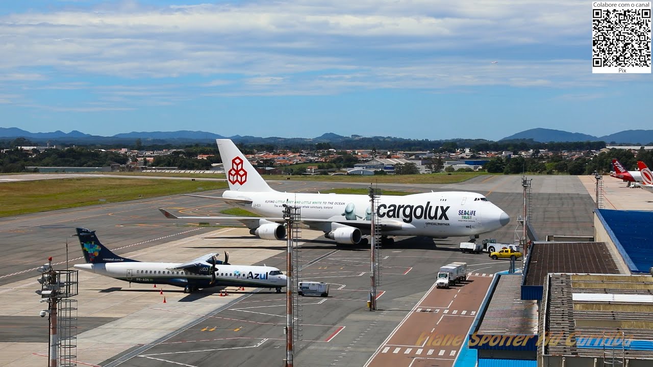 Do alto da Torre de controle, registramos a linda decolagem do Boeing 747 Cargolux LX-ECV