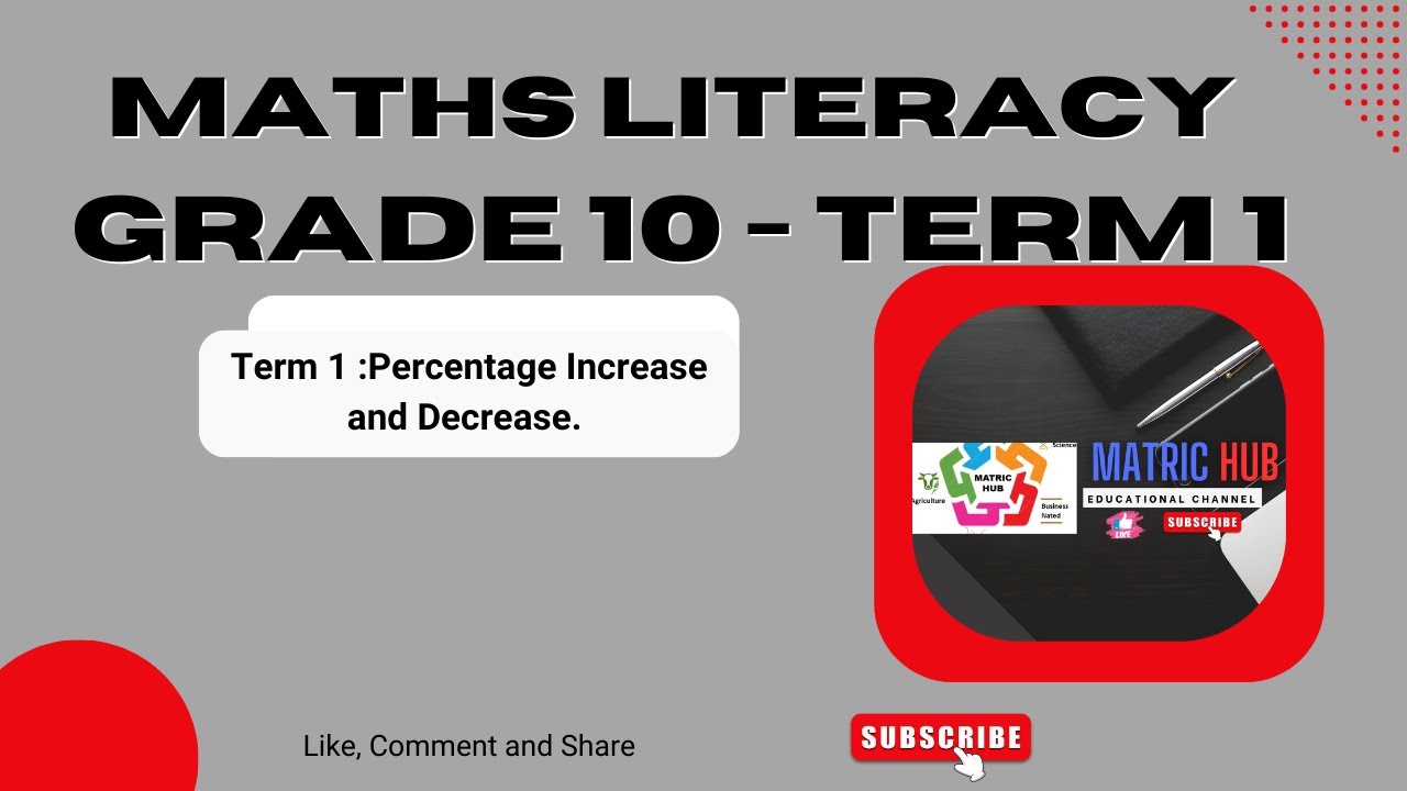 Maths Literacy  Grade 10 - Term 1 : Percentage Increase & Decrease.
