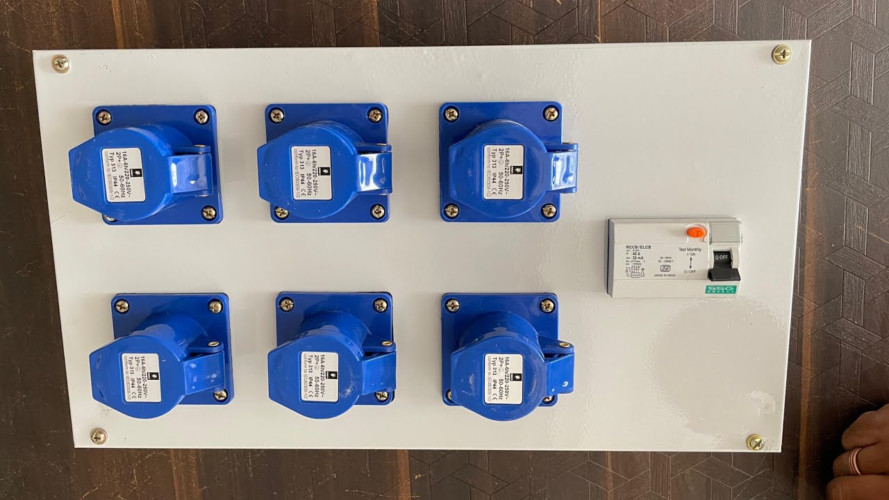 Industrial heavy duty extension board/ ELCB Wiring || industrial 16/32amp plug and socket connection