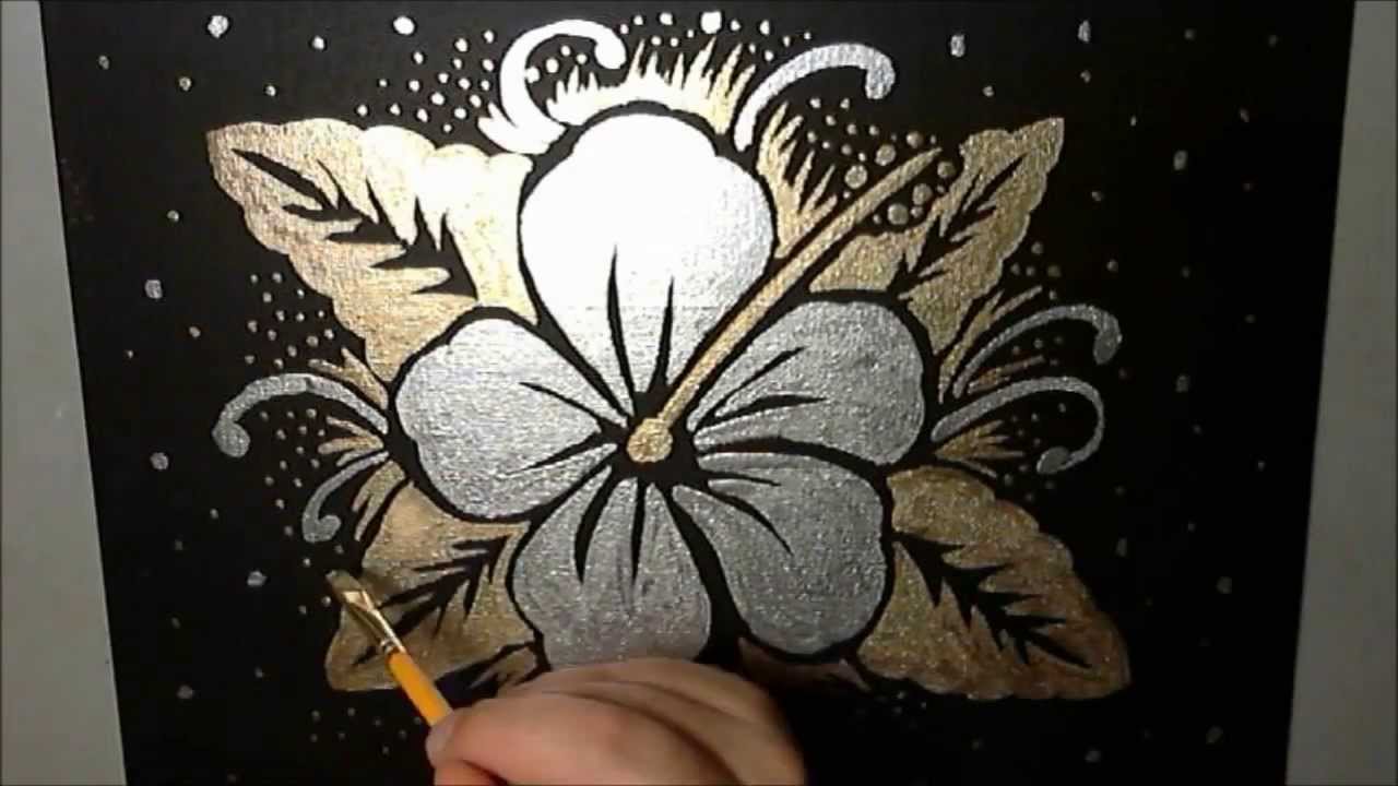 Hawaiian Art Projects - Metallic Flower Painting