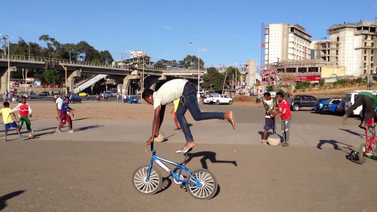 BMX riding a bike backwards  Addis Ababa Ethiopia ይሄ ነው ብቃት