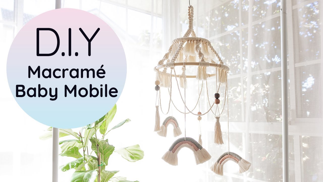 Macrame Baby Mobile with Rainbows | DIY Tutorial | Boho Nursery Decor