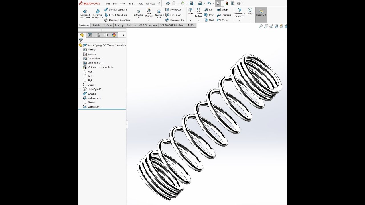 SolidWorks Variable Pitch Compression Spring