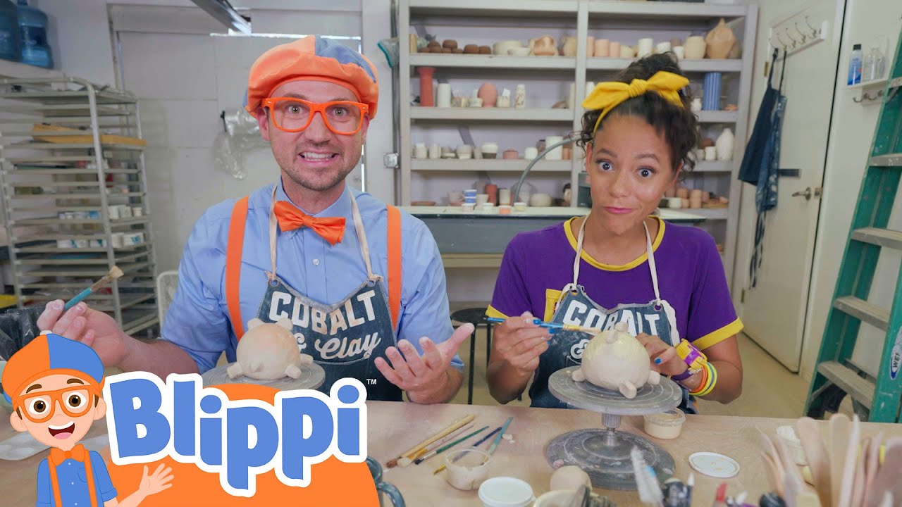 Blippi & Meekah’s Make Messy Pottery! | Blippi - Full Episodes | Learning Videos with Blippi