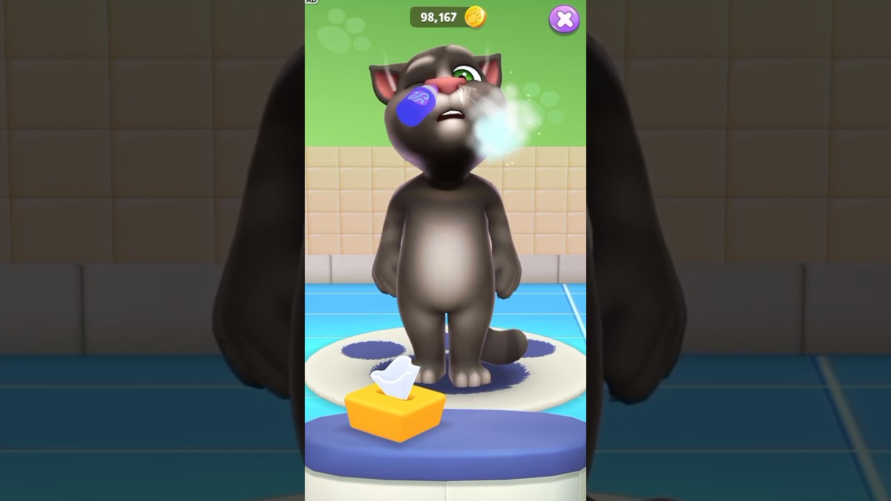Tom Very Sick 🤕🤢 #talkingtom #mytalkingtom2 #funny #ytshorts