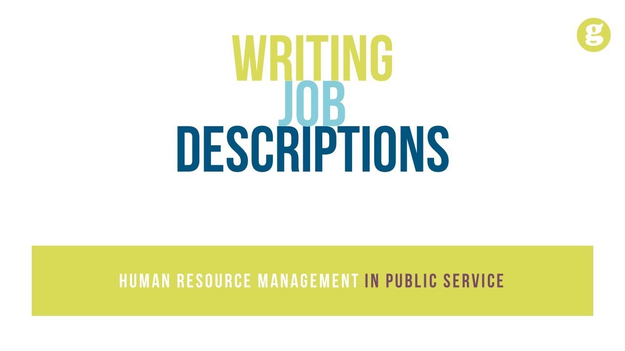 Writing Job Descriptions