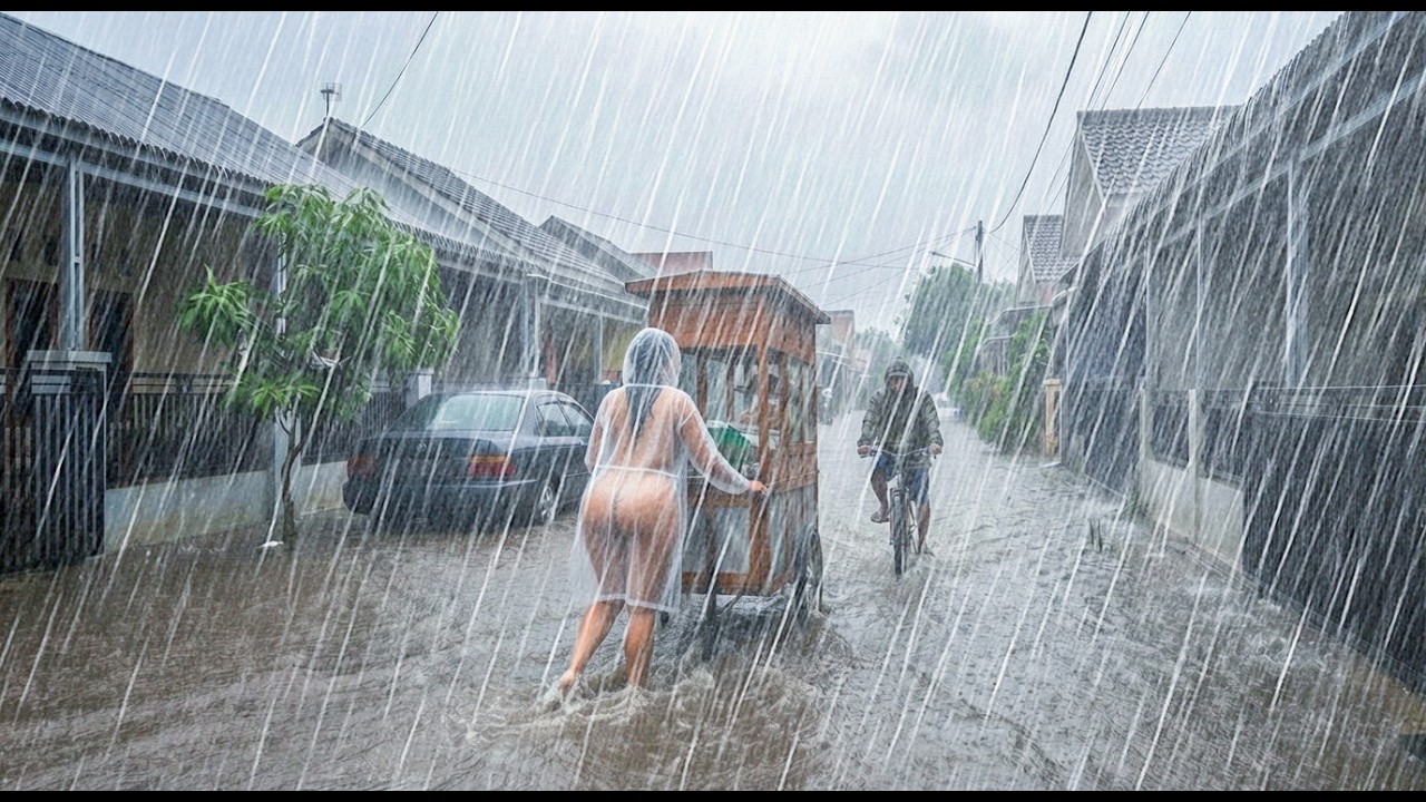 МОЖЕТЕ ЛИ ВЫ С ЭТИМ СПРАВИТЬСЯ? ⛈️ Сильный дождь и сильный ветер в сельской Индонезии 🌧️⚡ Преодолет