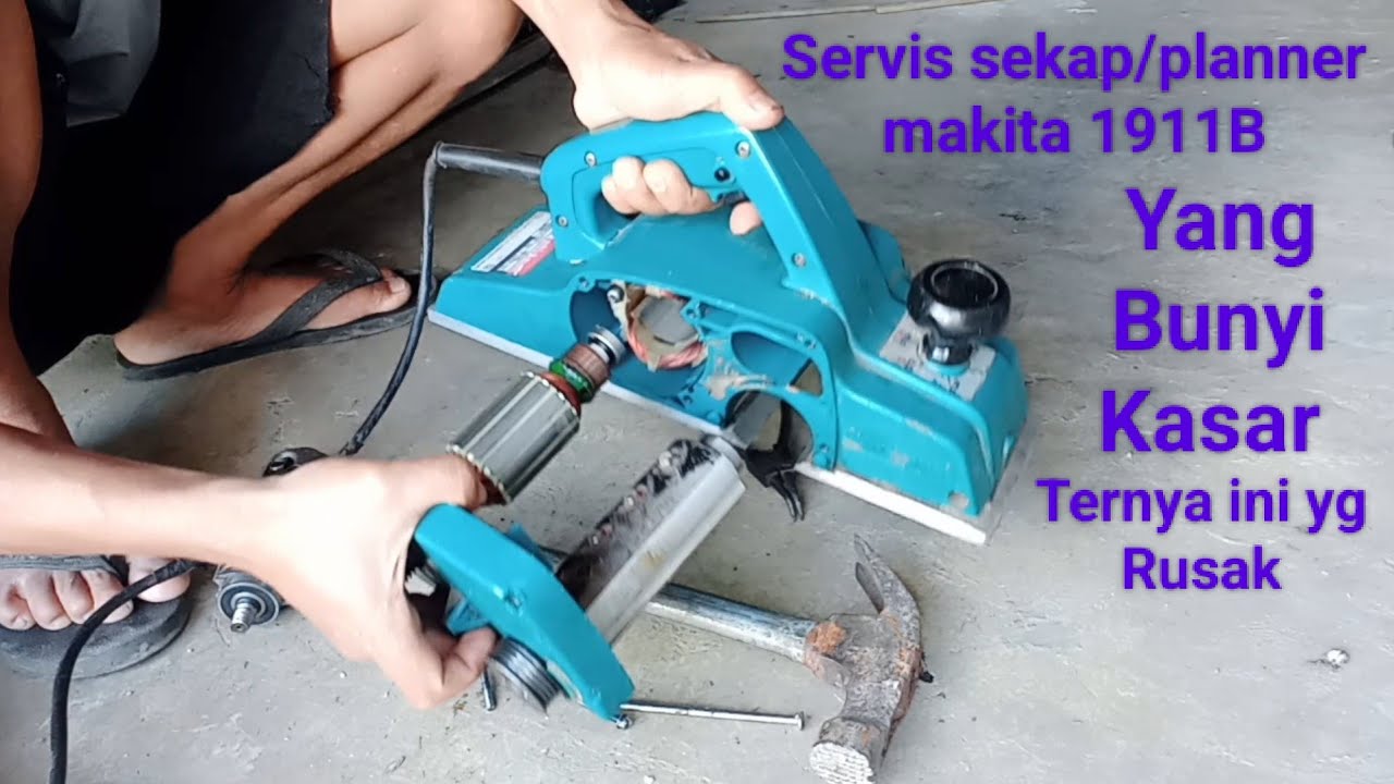 #cara servis sekap/planner kayu merek makita 1911B yang  bunyi kasar