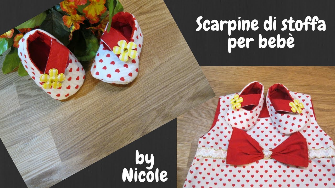 Scarpine di stoffa per bebè - Sewing baby shoes
