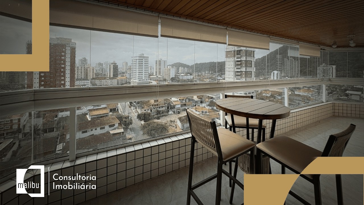 Apartamento no Canto do Forte, com 104 m², 3 dormitórios (1 suíte + 2 demi-suítes).