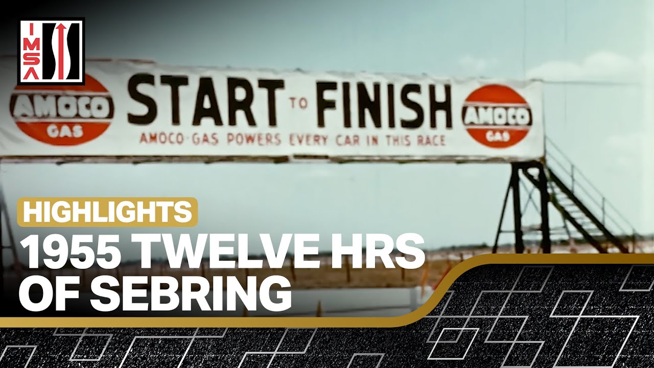 1955 Twelve Hours of Sebring | Highlights | From ORIGINAL 16mm Film News Coverage