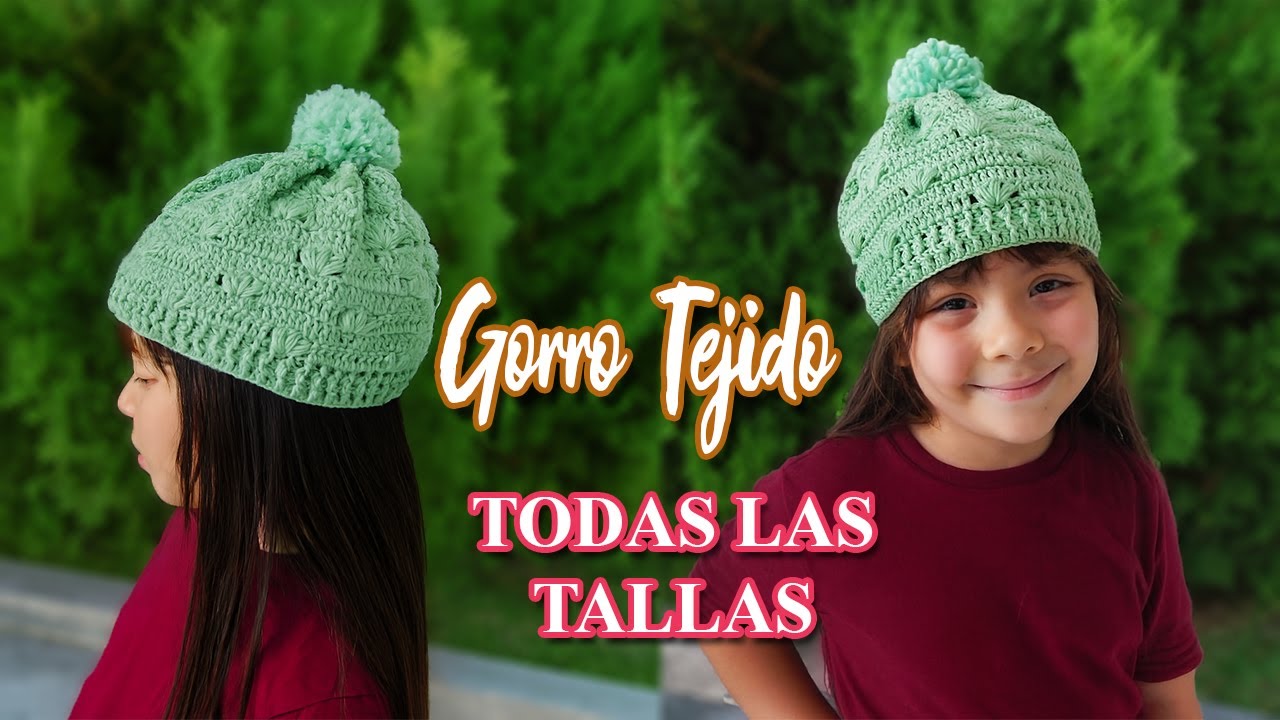 💚💚 Teje Conmigo: GORRO CON TEXTURA Y POMPON Diseño Juvenil y Fácil de Tejer 🧶 TODAS LAS TALLAS
