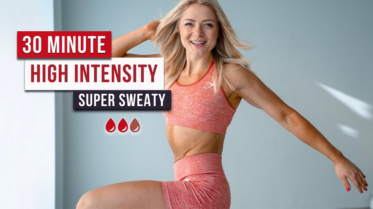 Day 19 - 30 MIN SUPER SWEATY HIIT WORKOUT - Full Body, No Equipment, *This is a tough one 🔥