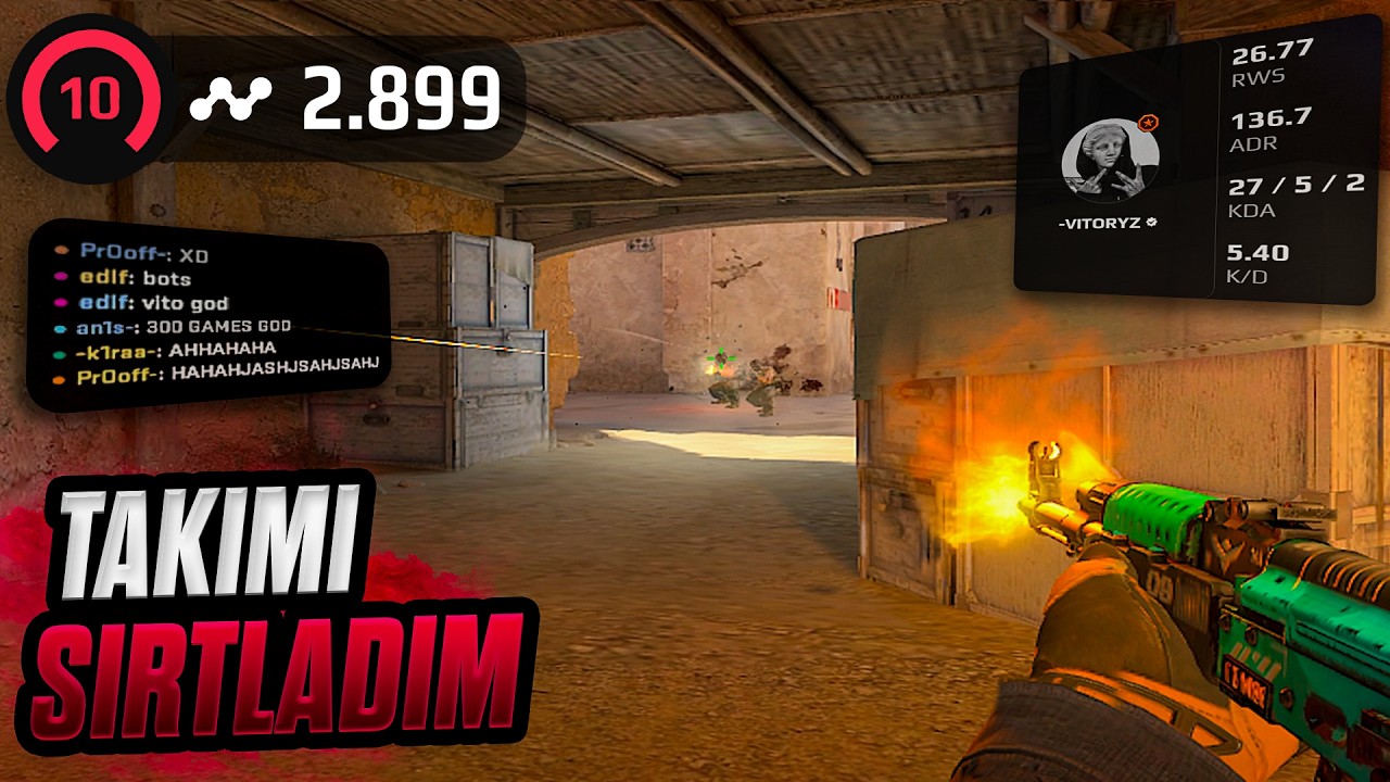 CS2 - Faceit 2900+ ELO | Dust 2 | Tek Türk Olarak Takımı Sırtladım! (CS2 POV/Gameplay)
