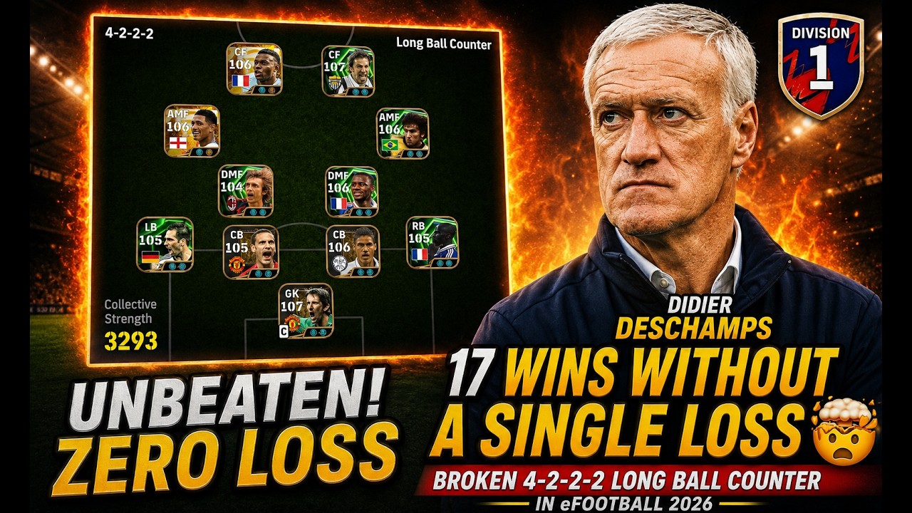 Broken 4-2-2-2 Long Ball Counter in eFootball 2026 &ndash; 17 Wins Without a Single Loss 🤯 ⭐ (best)