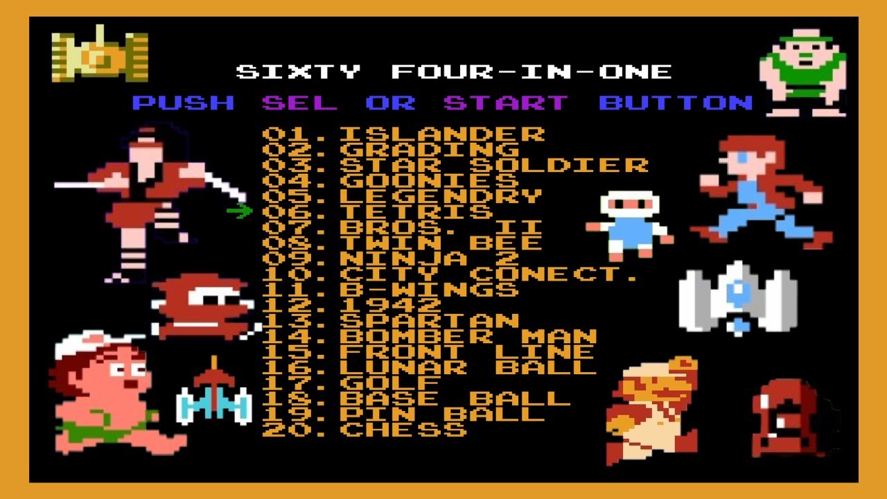 Top Games from NES 64 in 1 Cartridge