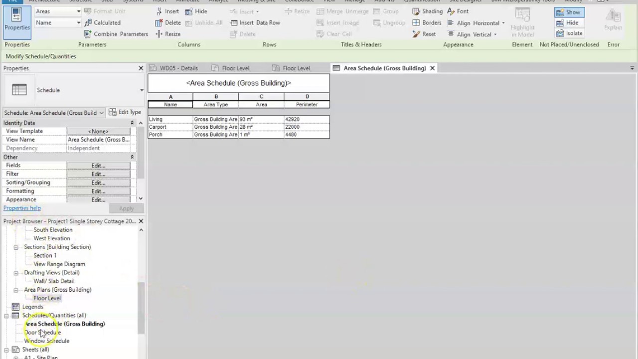 How to create Area Schedules in Revit