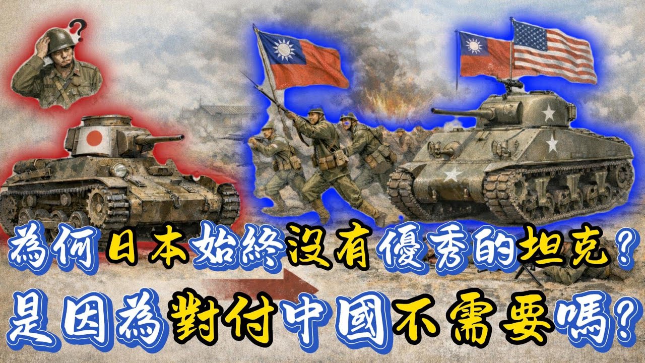為何日本在整個二戰間沒有優秀的坦克？是因為對付中國不需要嗎？
