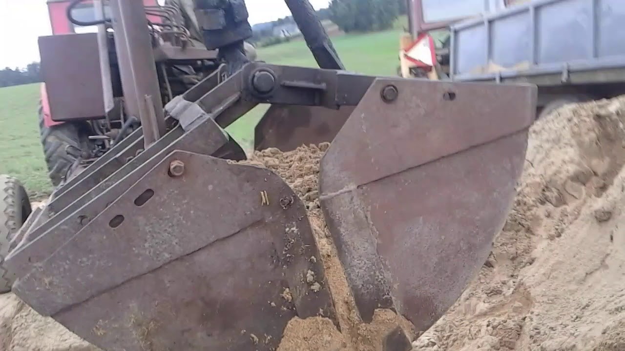 Akcja kopanie ziemi Ursus C-360 cyklop .I naczepa