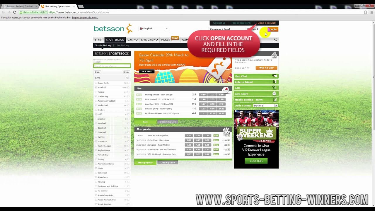Betsson Sign-up Tutorial by Sports-Betting-Winners.Com
