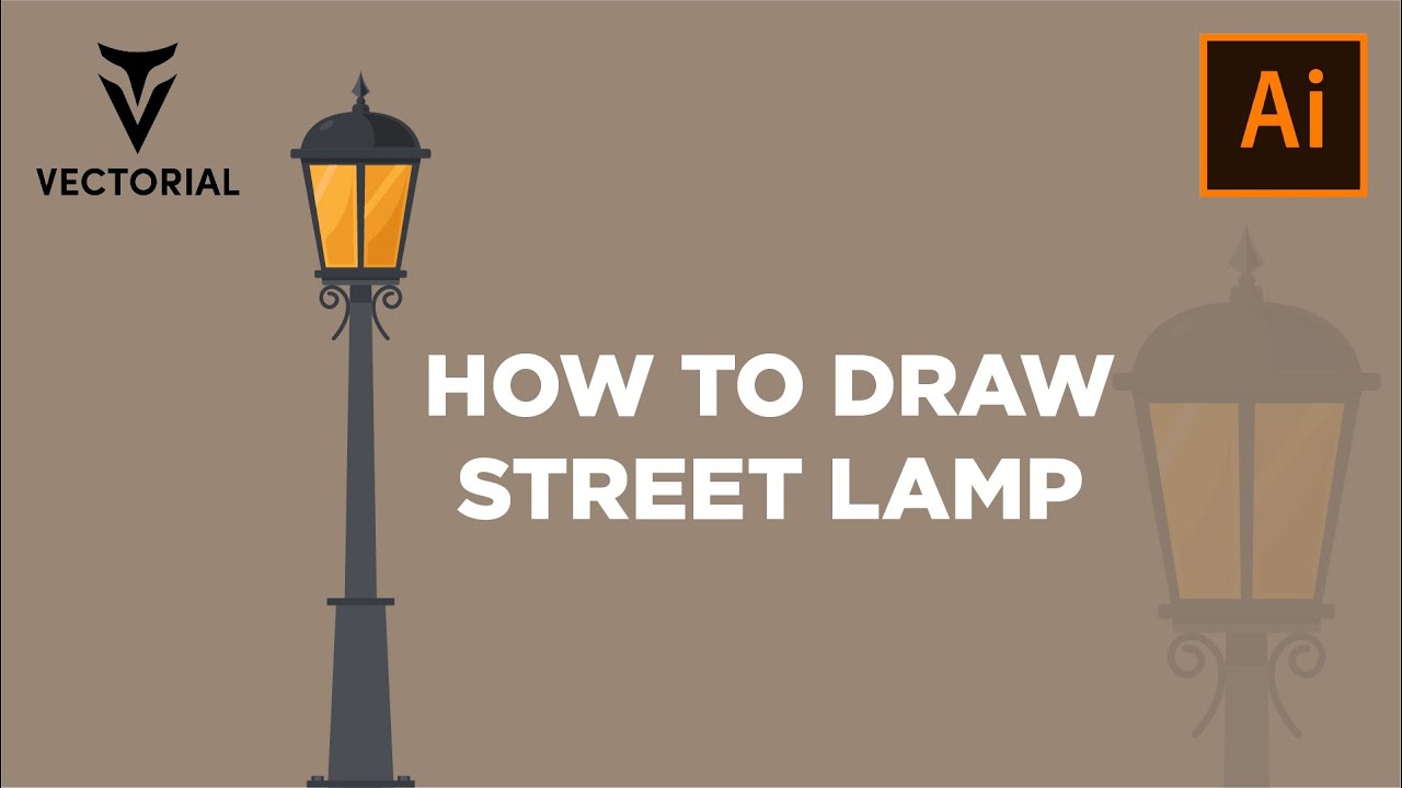 How to draw street lamp in Adobe illustrator