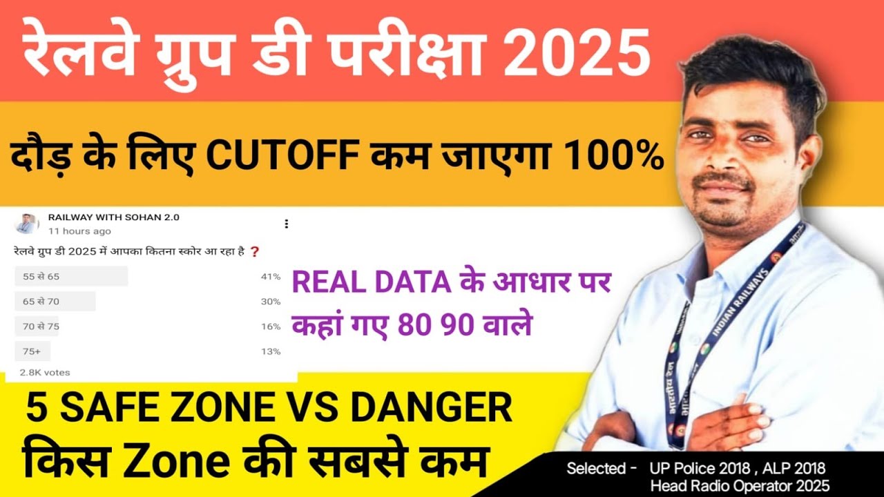 Railway Group D 2025 cutoff will be reduced by 100% REAL DATA ✅ Those who scored 80,90 have come ...