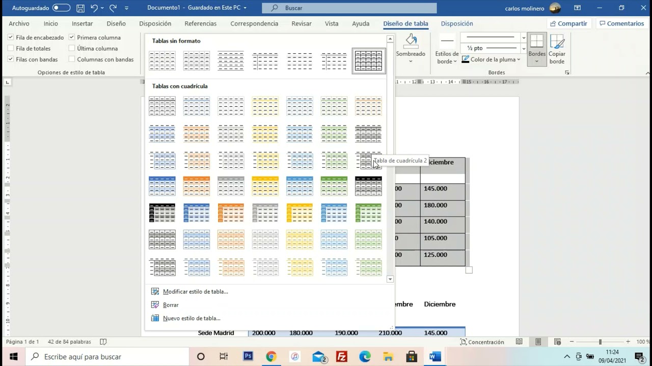 El Taller Responde Estilos de tablas en word