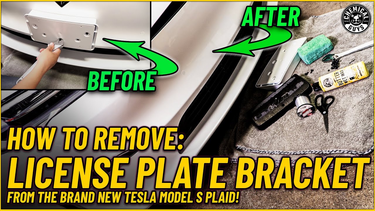 Как снять передний кронштейн номерного знака (и его остатки) с Tesla Model S Plaid! — CG Quickies