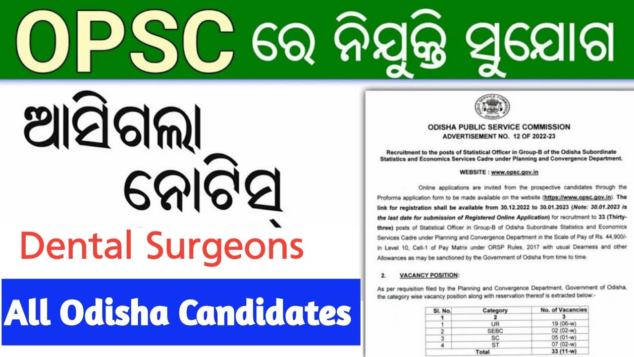 OPSC Recruitment 2023 | Odisha Latest Govt Jobs | Jobs in Odisha | Odisha Fast Job