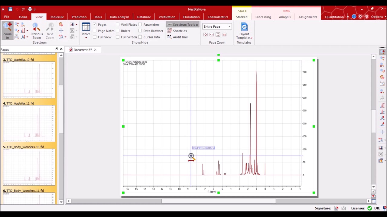 Binning of NMR Spectra by Mnova Masterlab part 001