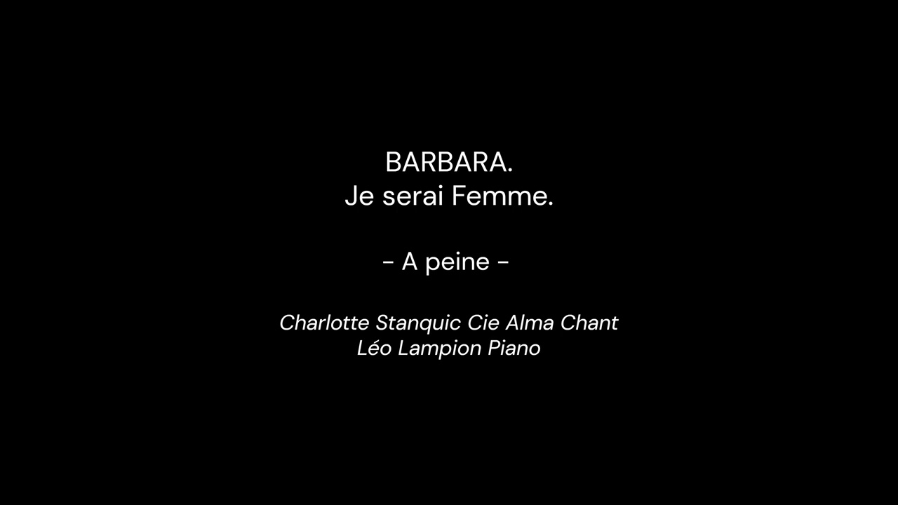 A peine. BARBARA. Je serai Femme. Live Noktambül janvier 2026