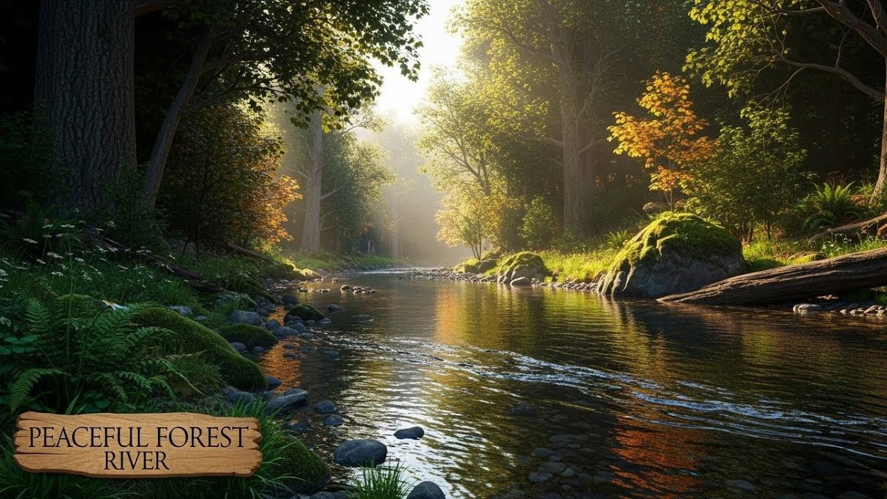 Gentle River in Forest 🌿🌊 Calm Nature Ambience for Meditation and Relaxation #2901