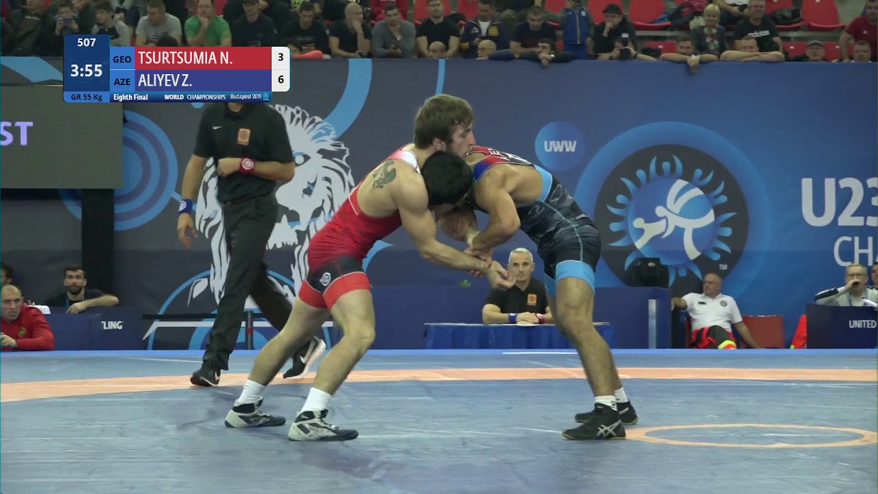 1/8 GR - 55 kg: N. TSURTSUMIA (GEO) v. Z. ALIYEV (AZE)