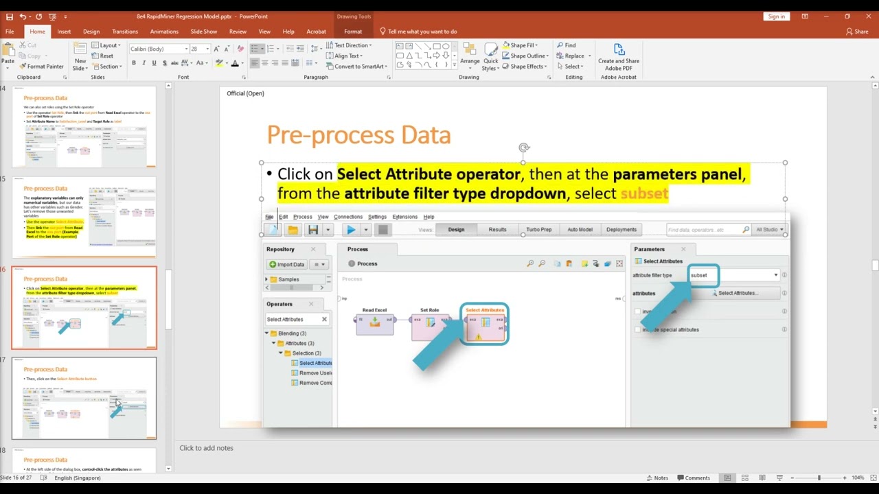 Creating a RapidMiner Process with Multiple Regression