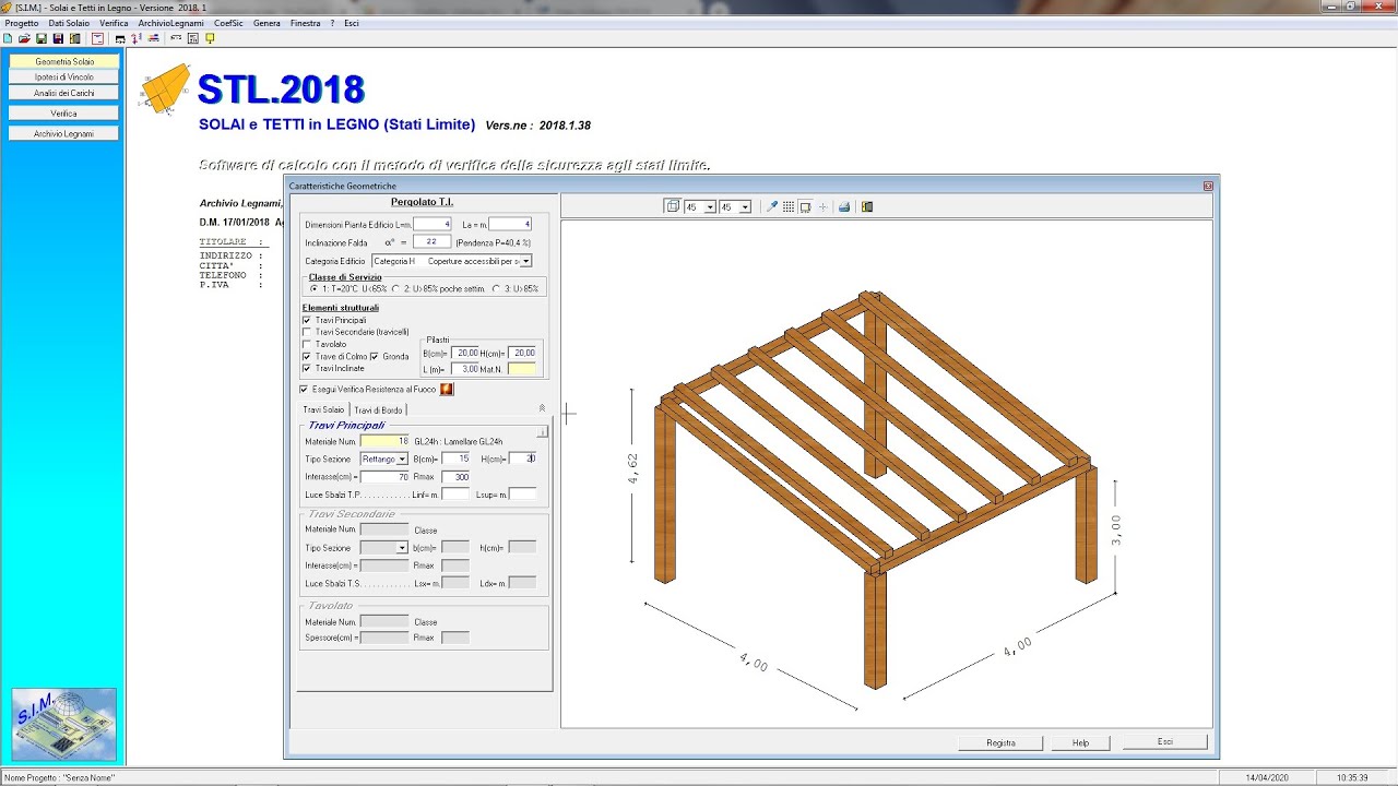 STL.2018 - Perogolato/Tettoia in Legno