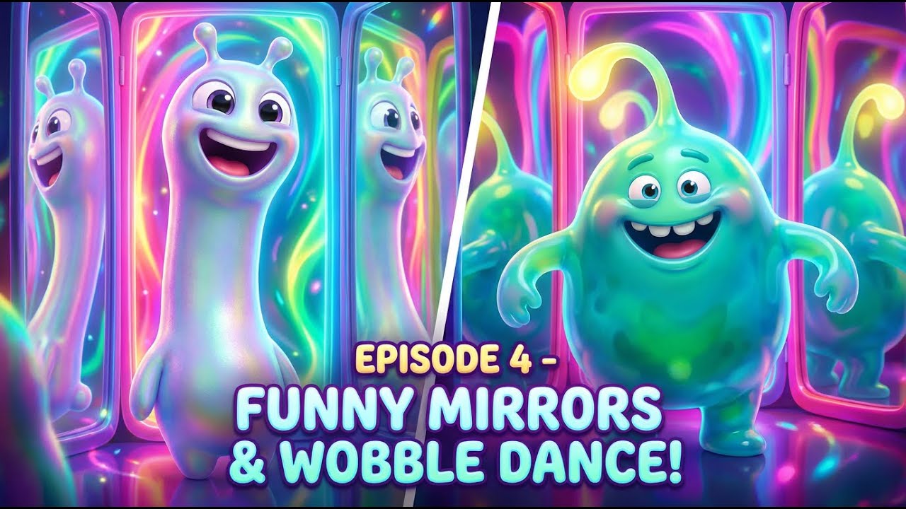 Glimmer & Wobble – Funny Mirrors & Wobble Dance 😄✨ | Cute Alien Mini Series EP4