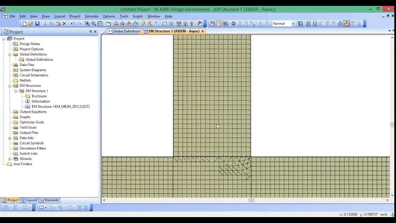 Basics of setting up and running an EM simulation (AXIEM) in Microwave Office