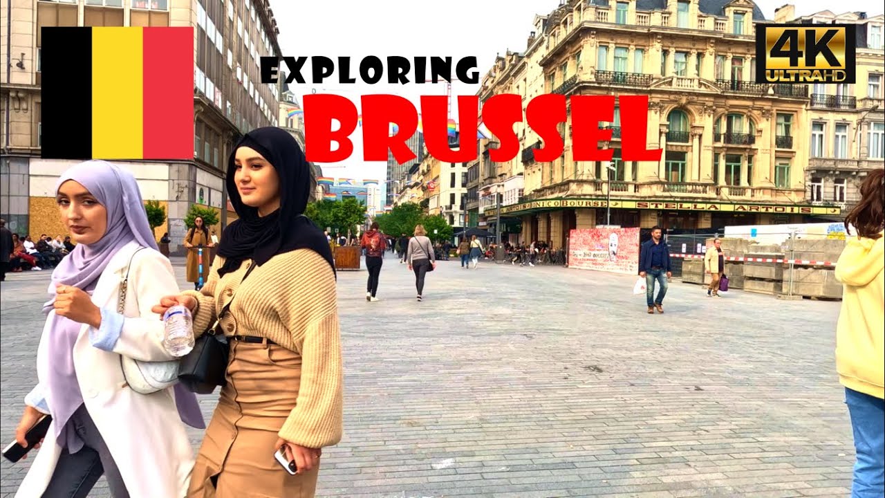 Brussel Spring Walk  May 2023 Exploring 🇧🇪 the city by walk 4K HDR 50 FPS