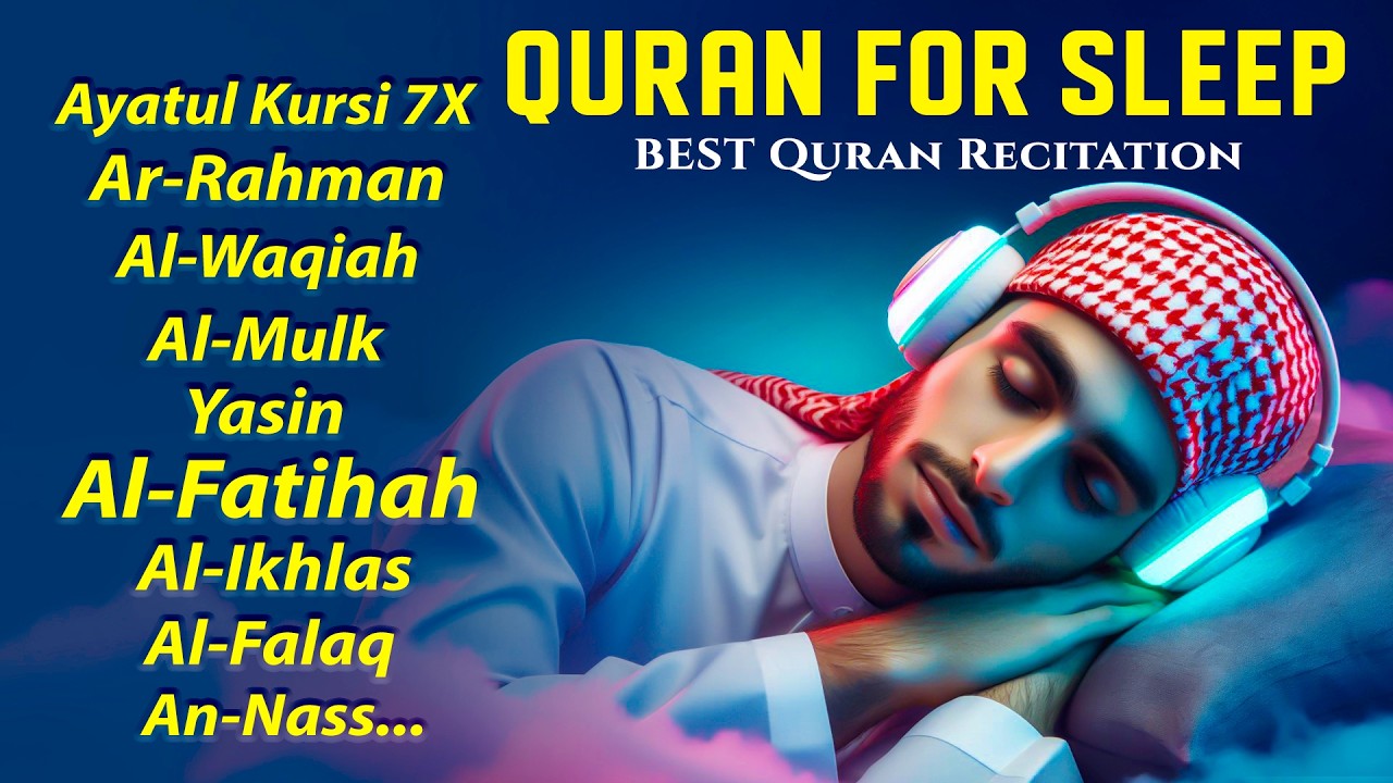 Peaceful Quran for Deep Sleep | Al-Fatiha,Ayatul Kursi,Surah Rahman, Al-Mulk, Yasin - By Alaa Aqel