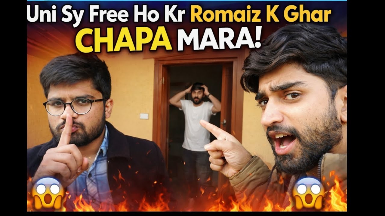 Romaz k Ghar chapa #universityvlog#funnyvlog#friendshipgoals#surprisevisit#pakistanivlog