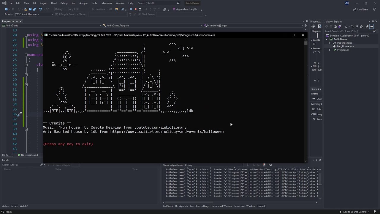 Intro to C#: Extra - SoundPlayer in Console Apps