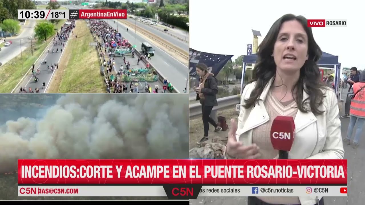 LEY DE HUMEDALES: sigue el ACAMPE de ambientalistas en el PUENTE ROSARIO-VISTORIA