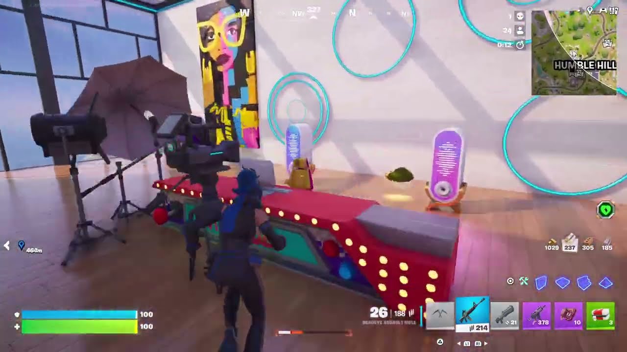 Fortnite Pacific Break Battle Royale at Ripped Tides, Humble Hills, and Lethal Labs and spectating 