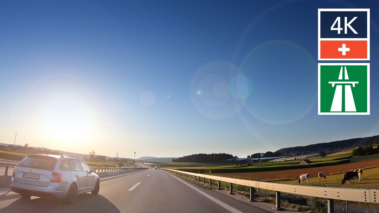 Driving in Switzerland to Germany 🇨🇭🇩🇪 Zurich to Schaffhausen Switzerland 4k