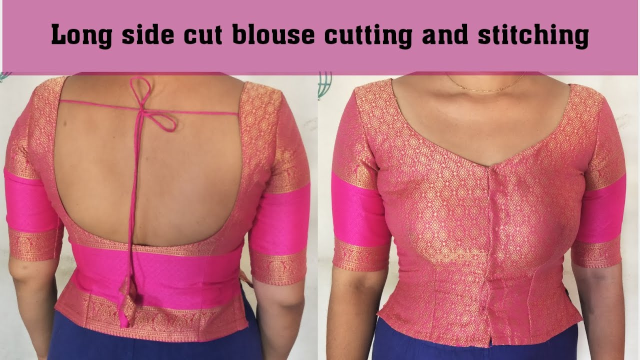 How to make latest  long length blouse, easy cutting and stitching step by step in hindi|