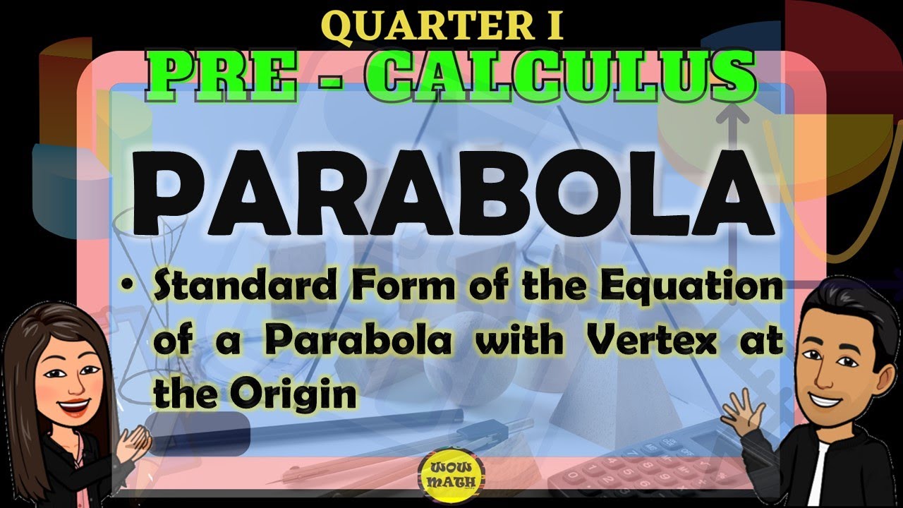 STANDARD FORM OF THE EQUATION OF A PARABOLA WITH VERTEX AT THE ORIGIN || PRE-CALCULUS